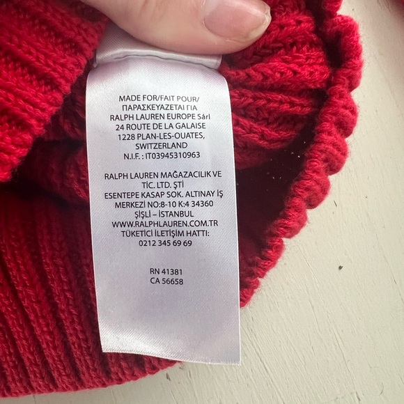 Lauren Ralph Lauren Women's red Chunky Knit Sweater Sz Petite Small Gold Buttons - Picture 7 of 7